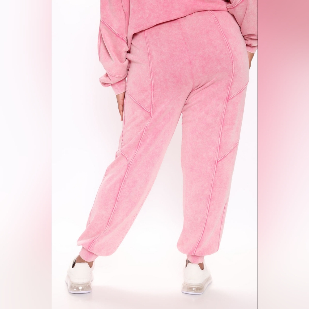 New Fashion Nova Ask Me Anything Matching Sweatshirt Hoodie & Jogger Set Pink 1X - Picture 10 of 10